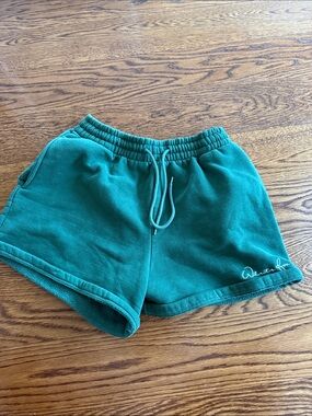 White Fox Boutique Emerald Green Fleece Drawstring Shorts